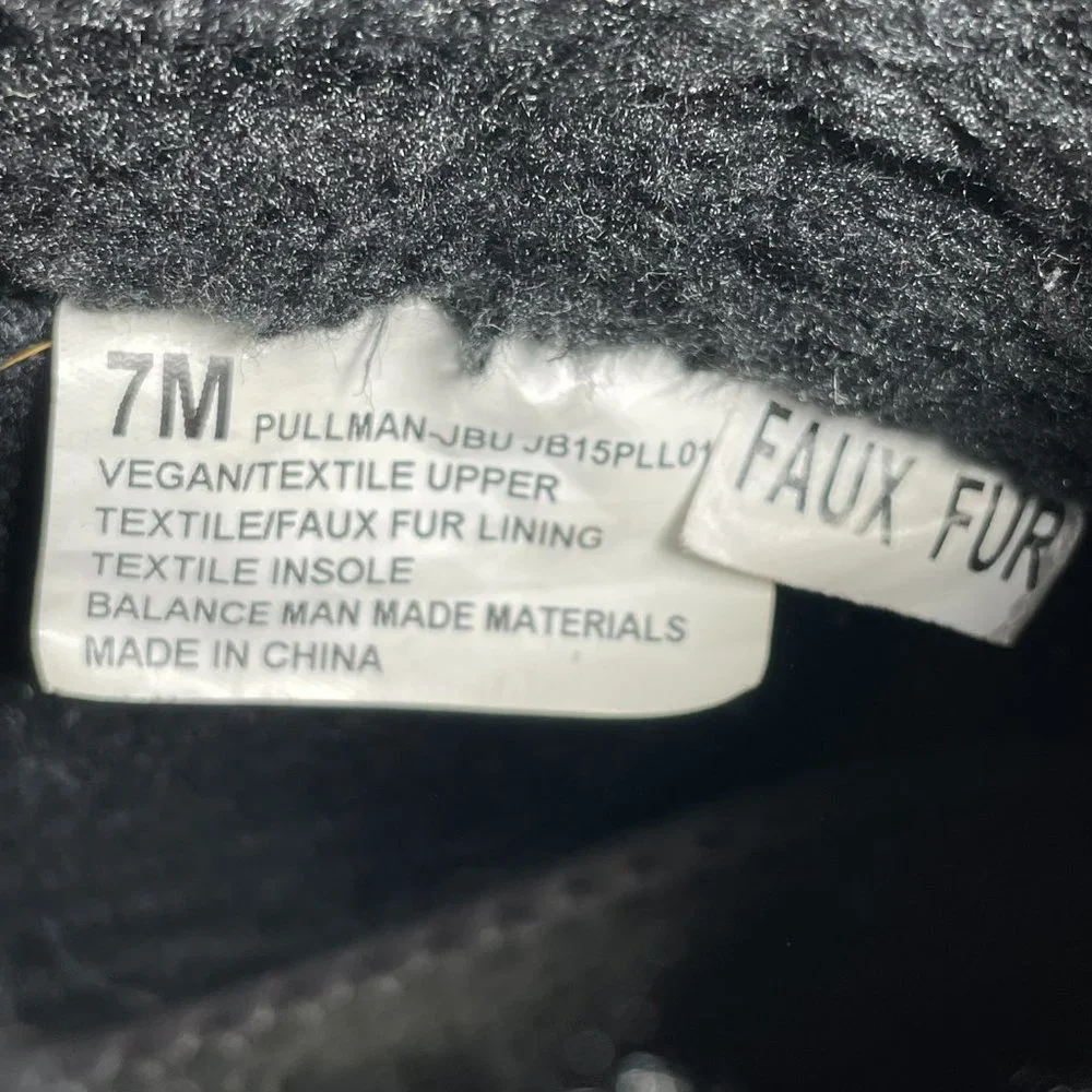 JBU by Jambu Pullman Women's Size 7 Shoes Black Vegan Faux Fur Cold Weather Boot